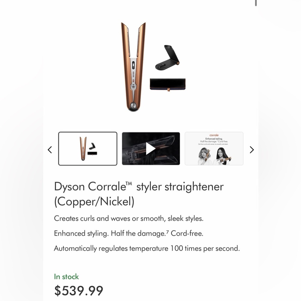 Dyson Airstrait Copper Hair Straightener